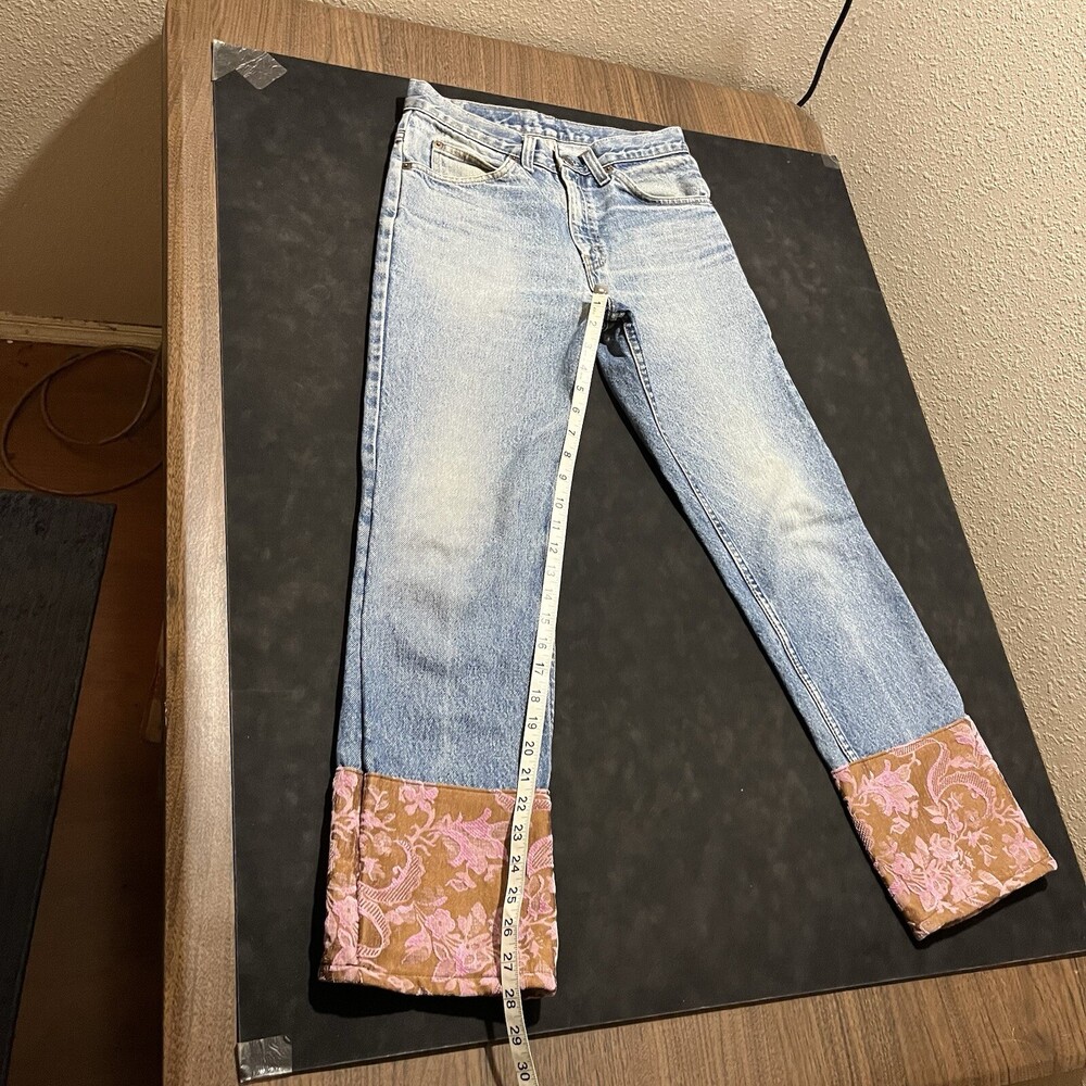 Vintage Levis 1970s Hippie Kurt Cobain Jeans 28x28 USA Woodstock Patchwork Levi - Picture 9 of 16